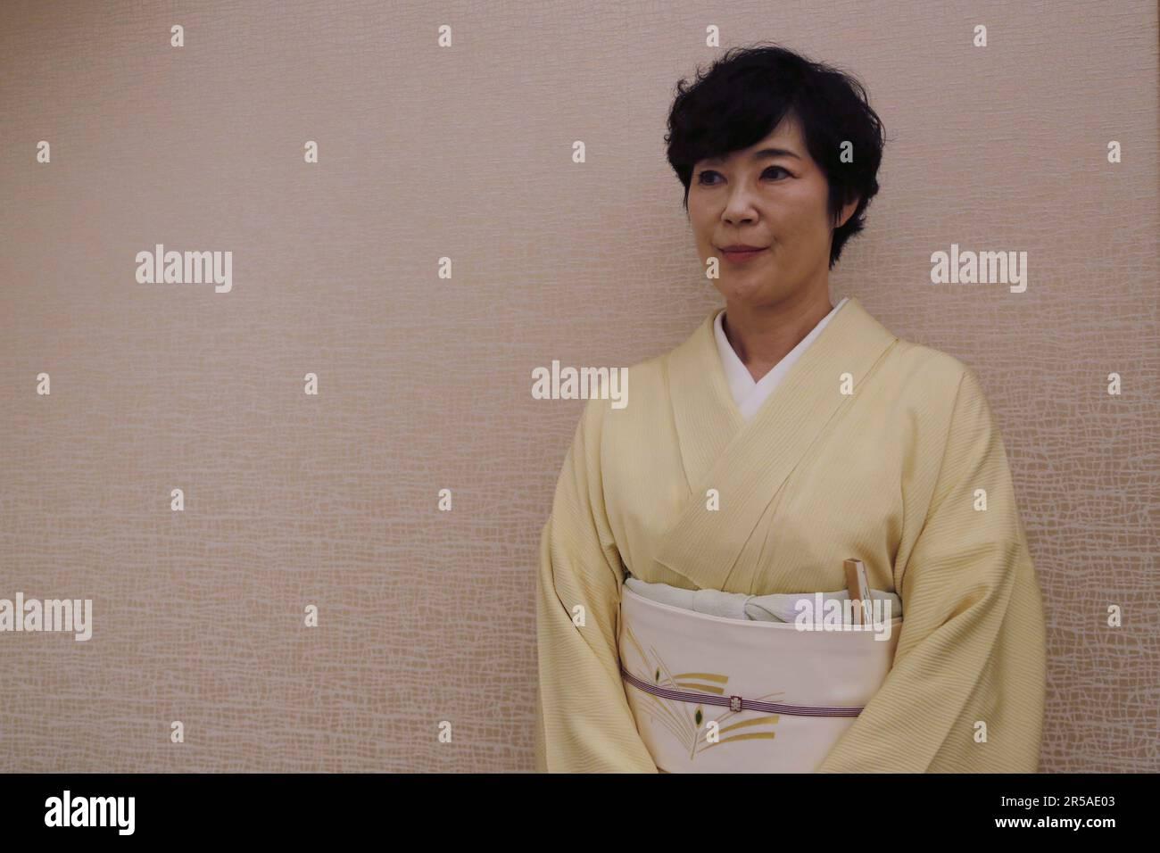 Japanese <b>actress</b> Shinobu Terajima, mother of Maholo Onoe, attends ...